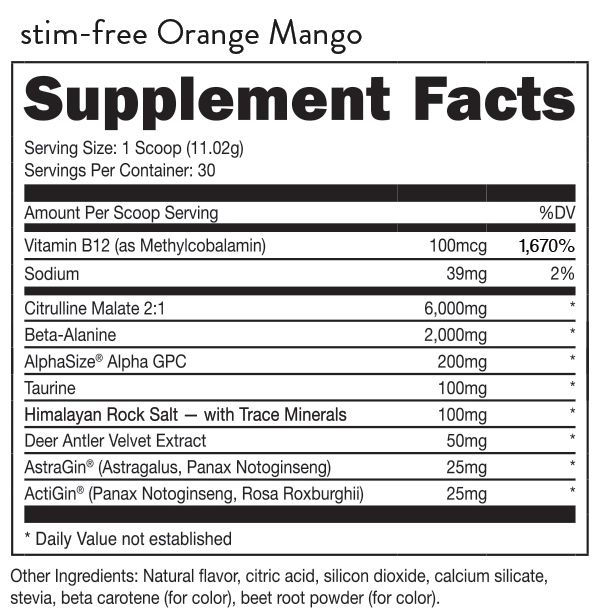 BUCKED UP Stim Free Pre-Workout